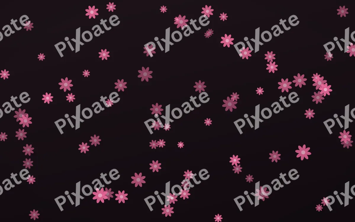 Flamingo Noir Daisies — dark pink and black floral background
