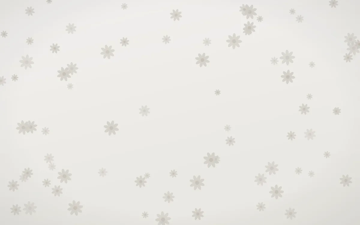 Fogline Daisies — light grey, orange and white floral background