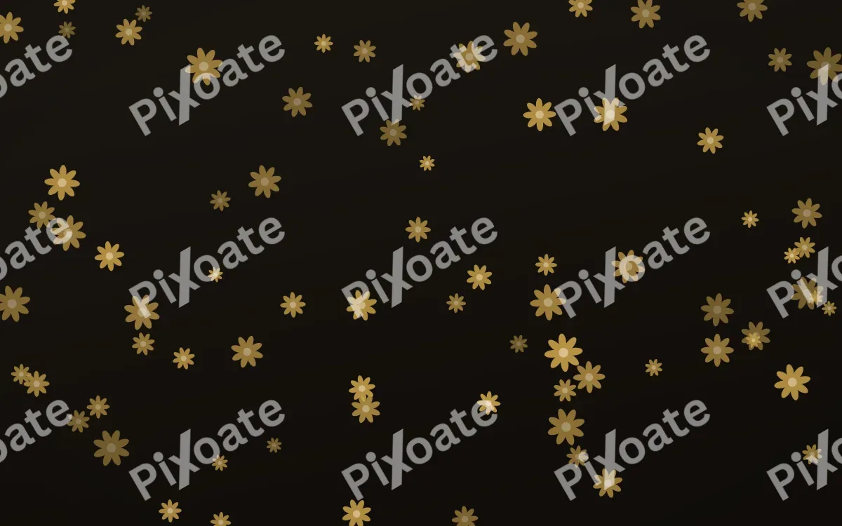 Golden Noir Daisies — dark gold, yellow and black floral background