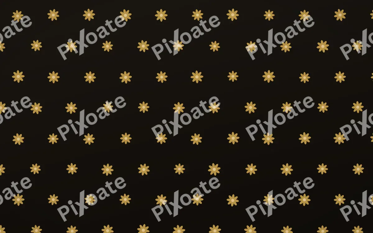 Golden Noir Daisies Tiled — dark gold, yellow and black floral background