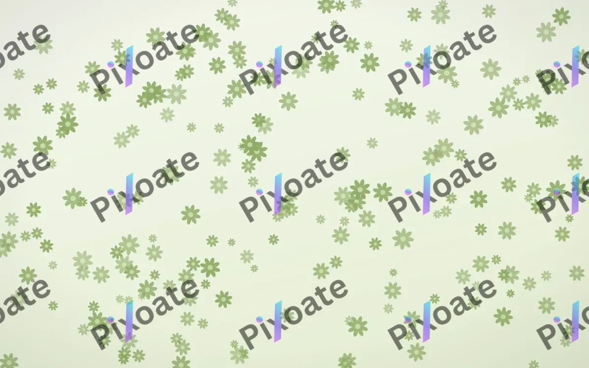 Matcha Latte Daisies Dense — light green and white floral background
