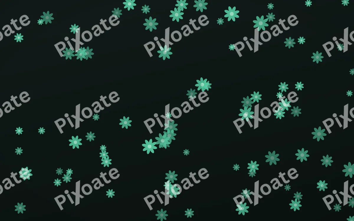 Mint Noir Daisies — dark green and black floral background