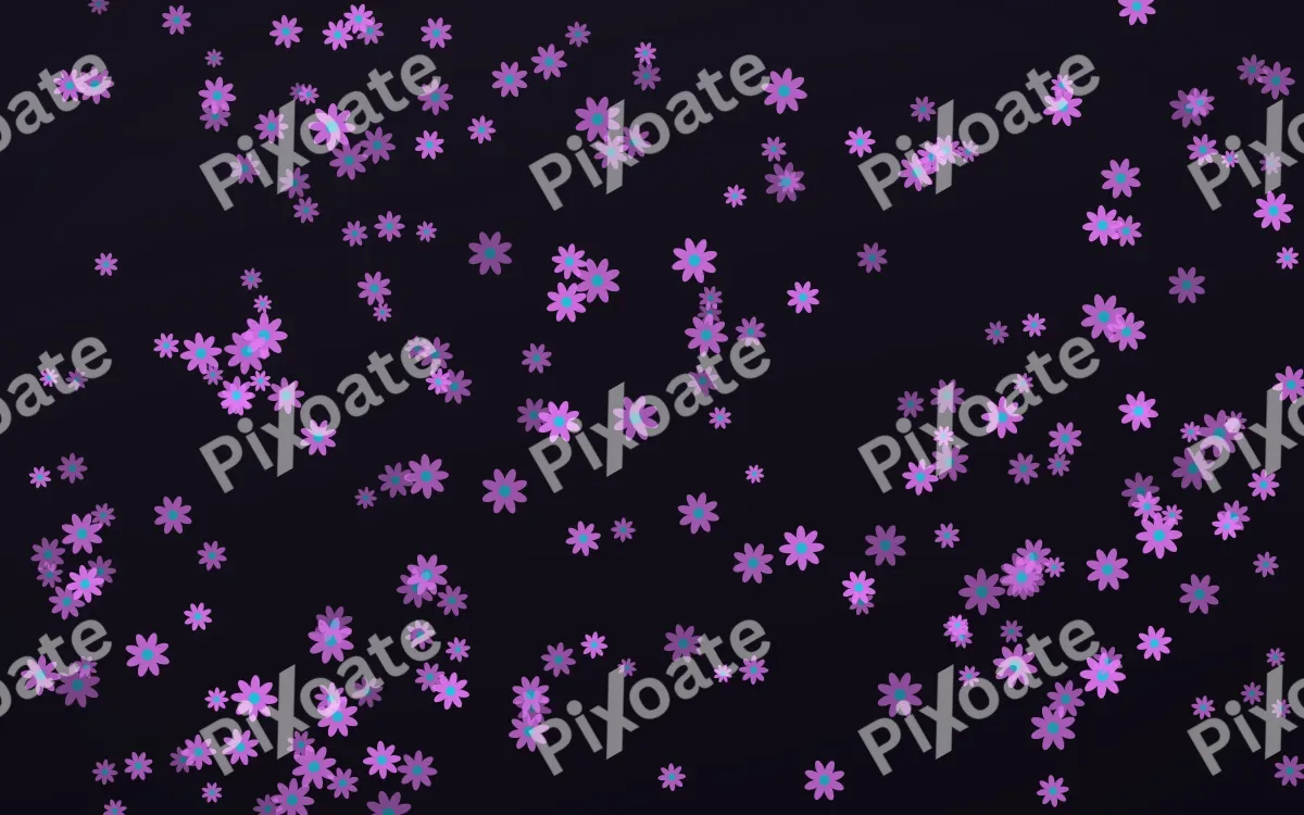 Neon Noir Daisies Dense — dark purple, teal and black floral background