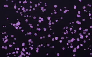 Neon Noir Daisies Dense — dark purple, teal and black floral background