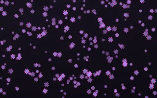 Neon Noir Daisies Dense III — dark purple, teal and black floral background, variation III