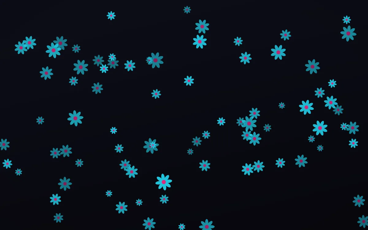 Neonline Daisies — dark teal, pink and black floral background