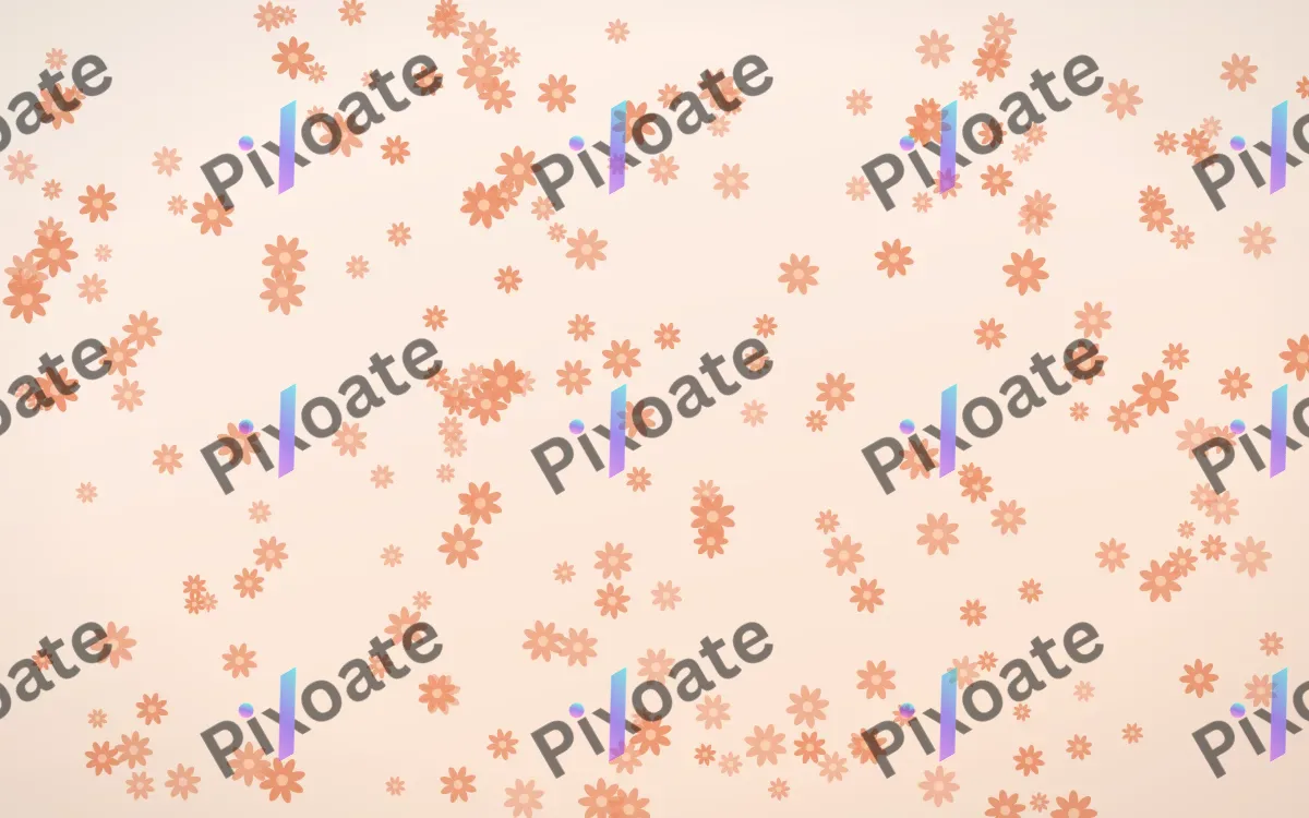 Peach Fuzz Daisies Dense — light orange and white floral background