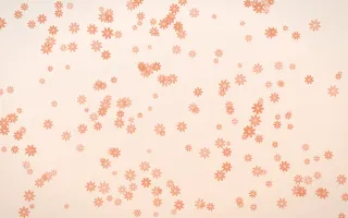 Peach Fuzz Daisies Dense III — light orange and white floral background, variation III