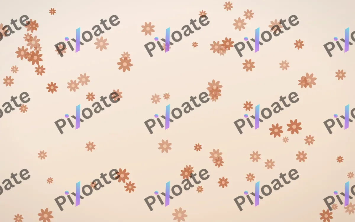Terracotta Daisies — light orange and beige floral background