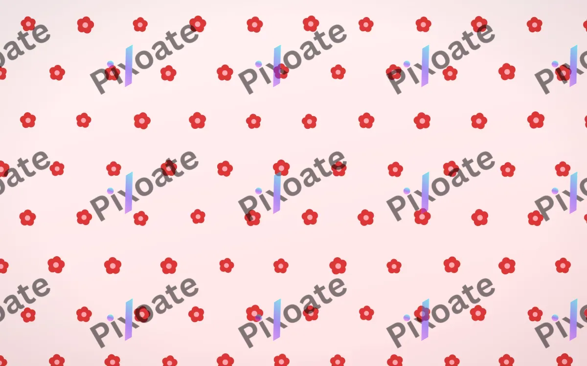 Crimson Blooms — light red and white floral background