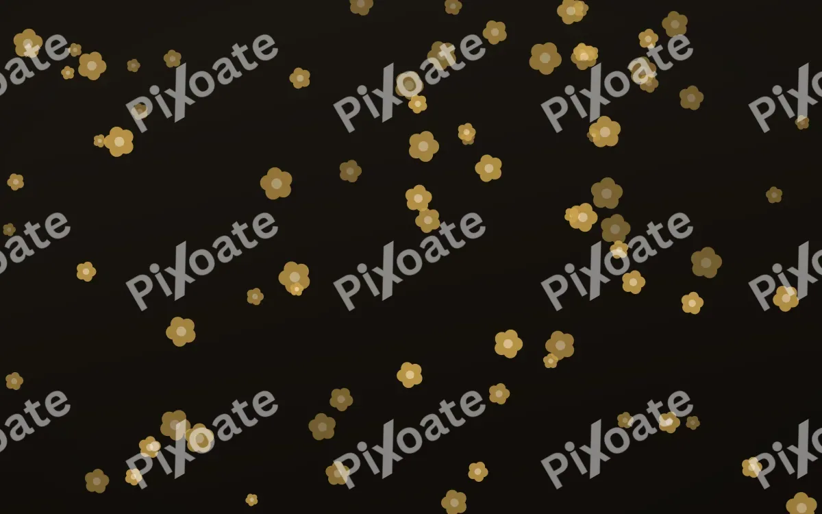 Golden Noir Blooms — dark gold, yellow and black floral background