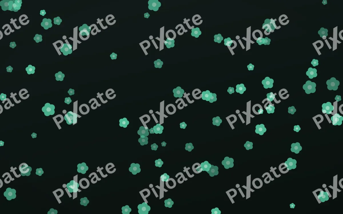Mint Noir Blooms — dark green and black floral background
