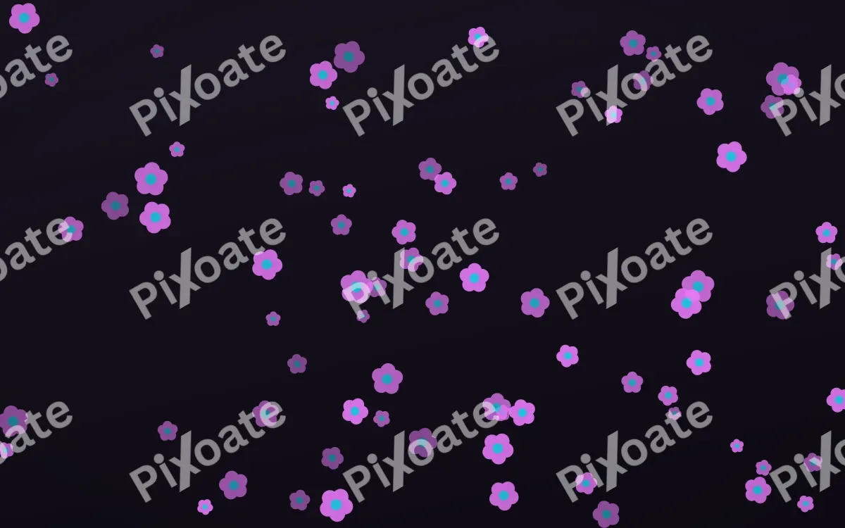 Neon Noir Blooms — dark purple, teal and black floral background