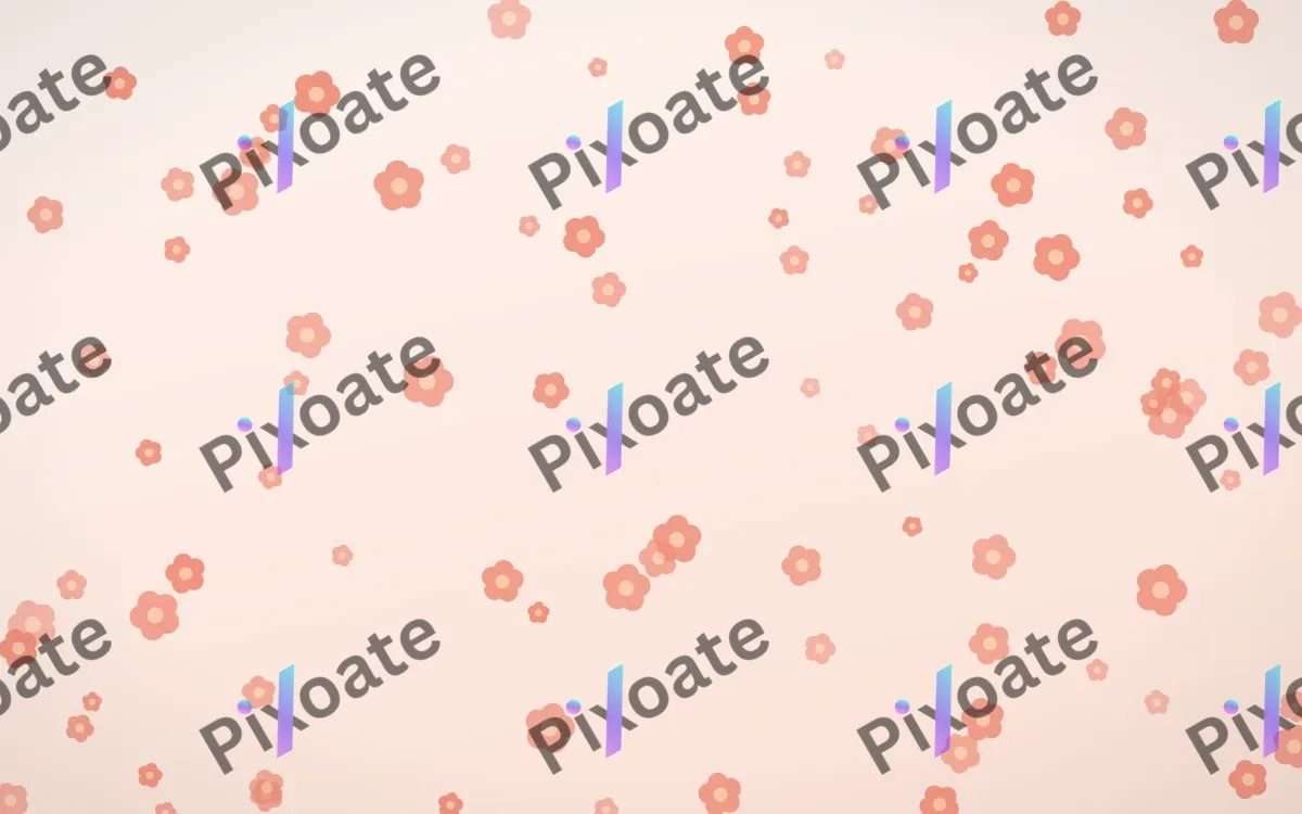 Sorbet Blooms — light red, orange and white floral background