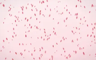 Cherry Soda Leaves Dense II — light red and white floral background, variation II