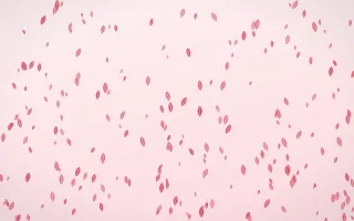 Cherry Soda Leaves Dense III — light red and white floral background, variation III