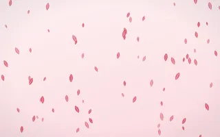 Cherry Soda Leaves II — light red and white floral background, variation II