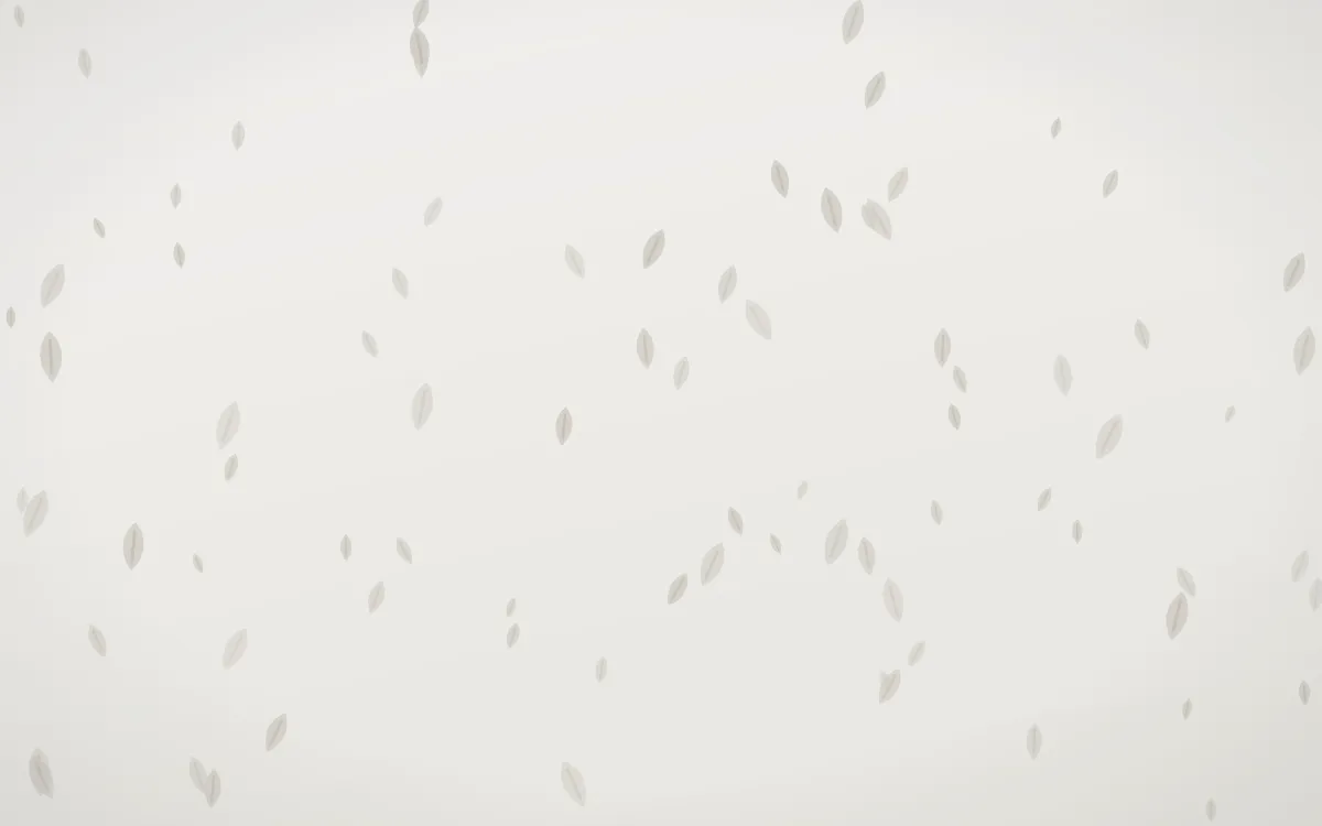 Fogline Leaves — light grey, orange and white floral background