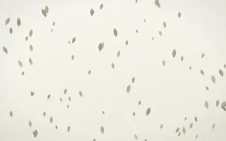 Fresh Linen Leaves III — light yellow and white floral background, variation III