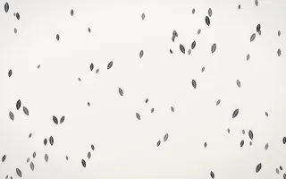 Inkline Leaves II — light grey and white floral background, variation II