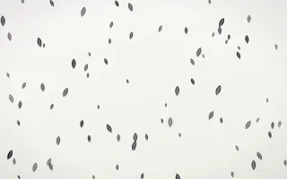 Inkline Leaves III — light grey and white floral background, variation III