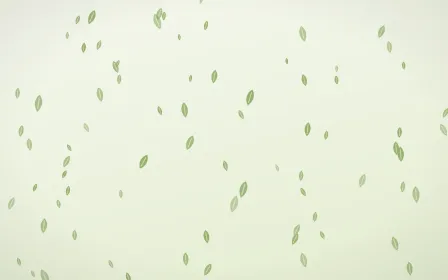 Matcha Latte Leaves — light green and white floral background