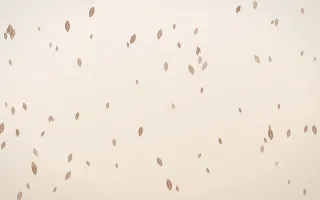 Mocha Milk Leaves II — light orange and white floral background, variation II