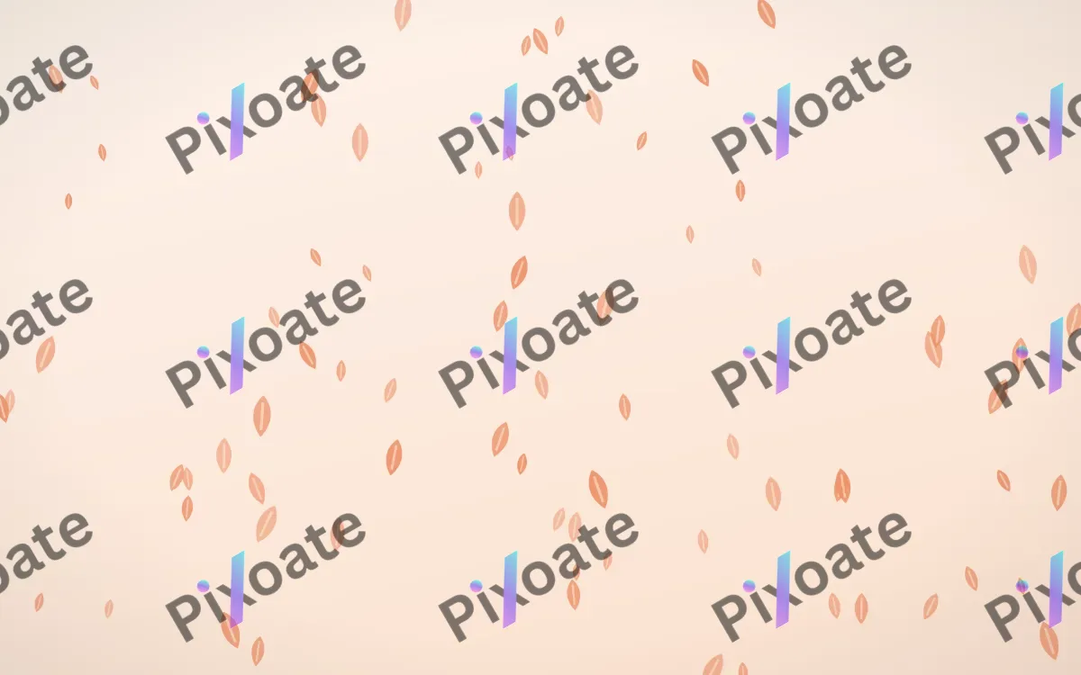 Peach Fuzz Leaves — light orange and white floral background