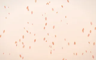 Peach Fuzz Leaves — light orange and white floral background