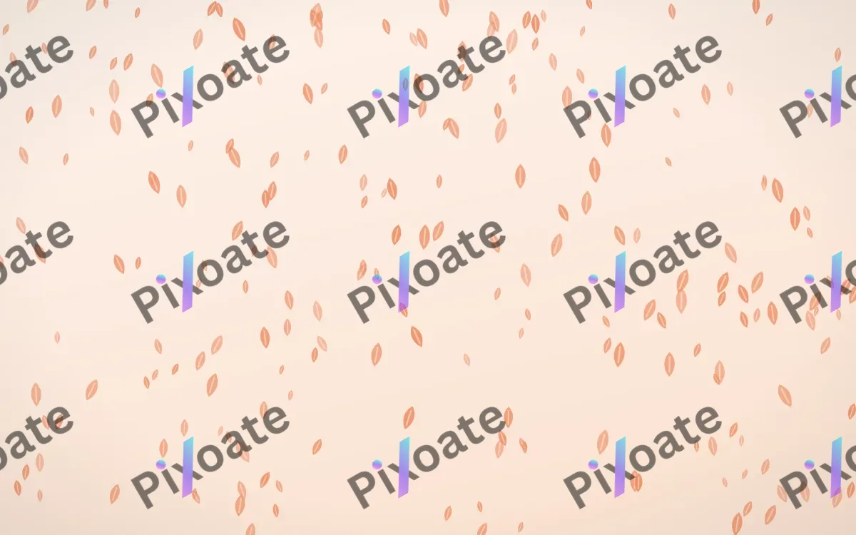 Peach Fuzz Leaves Dense — light orange and white floral background
