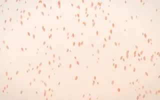 Peach Fuzz Leaves Dense — light orange and white floral background