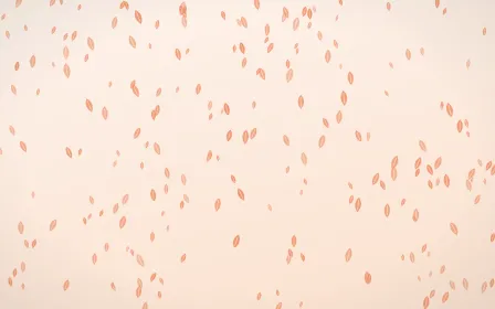 Peach Fuzz Leaves Dense — light orange and white floral background