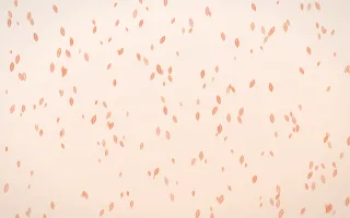Peach Fuzz Leaves Dense II — light orange and white floral background, variation II