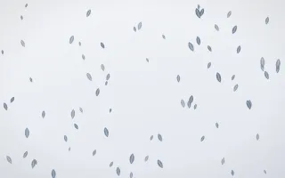 Slate Mist Leaves — light blue and white floral background