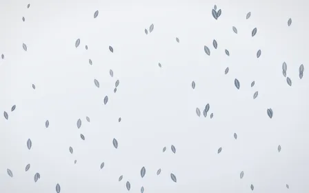 Slate Mist Leaves — light blue and white floral background