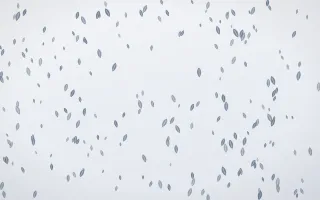 Slate Mist Leaves Dense III — light blue and white floral background, variation III