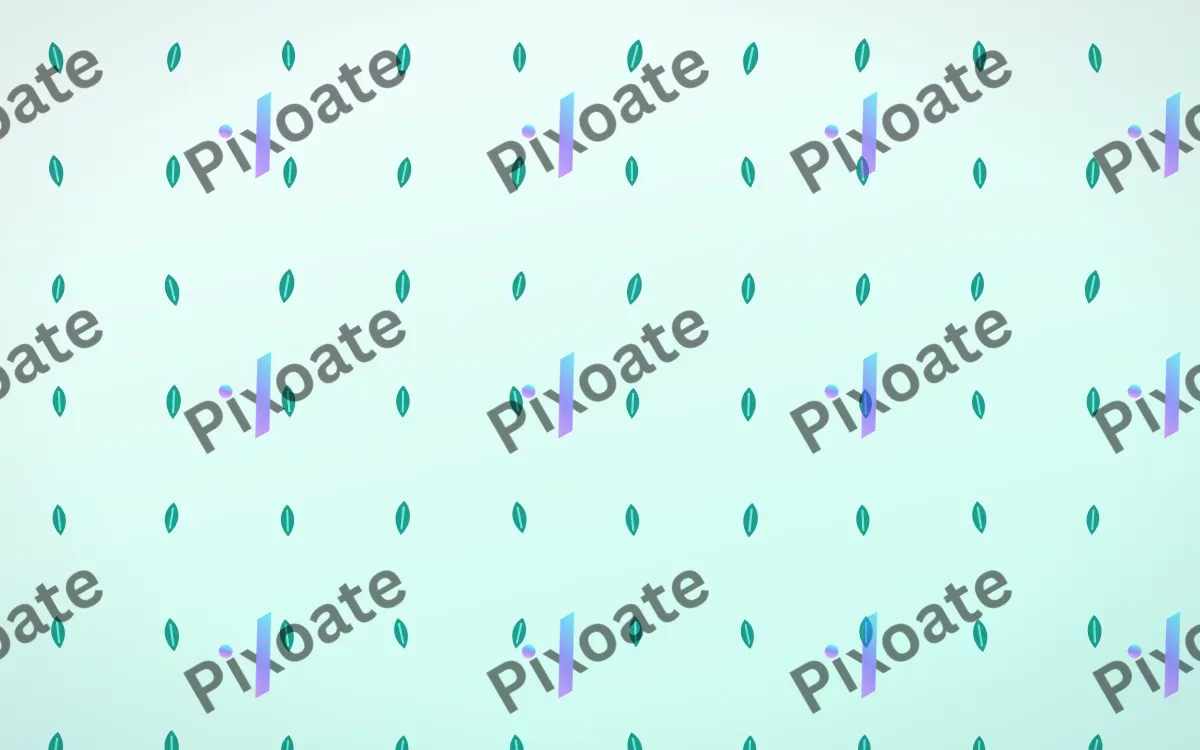 Teal Leaves — light teal and white floral background