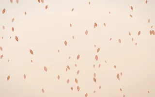 Terracotta Leaves II — light orange and beige floral background, variation II