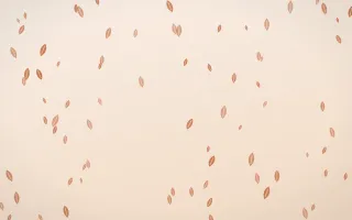 Terracotta Leaves III — light orange and beige floral background, variation III