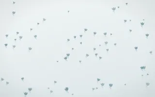 Coastal Fog Tulips II — light blue and white floral background, variation II