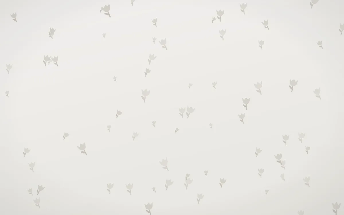 Fogline Tulips — light grey, orange and white floral background