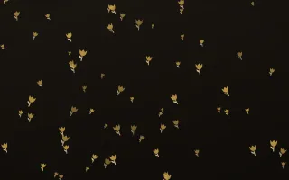 Golden Noir Tulips II — dark gold, yellow and black floral background, variation II