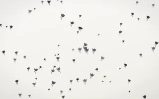 Inkline Tulips II — light grey and white floral background, variation II
