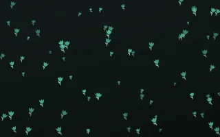 Mint Noir Tulips II — dark green and black floral background, variation II