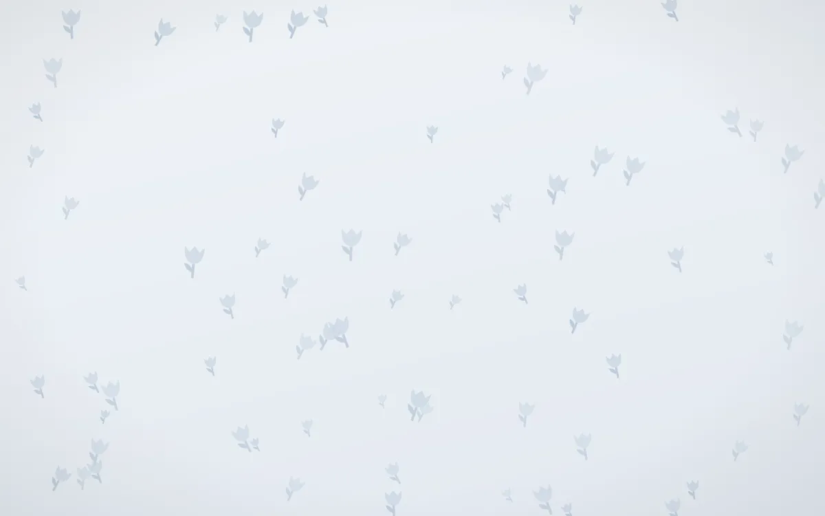Mist Blue Tulips — light blue and white floral background
