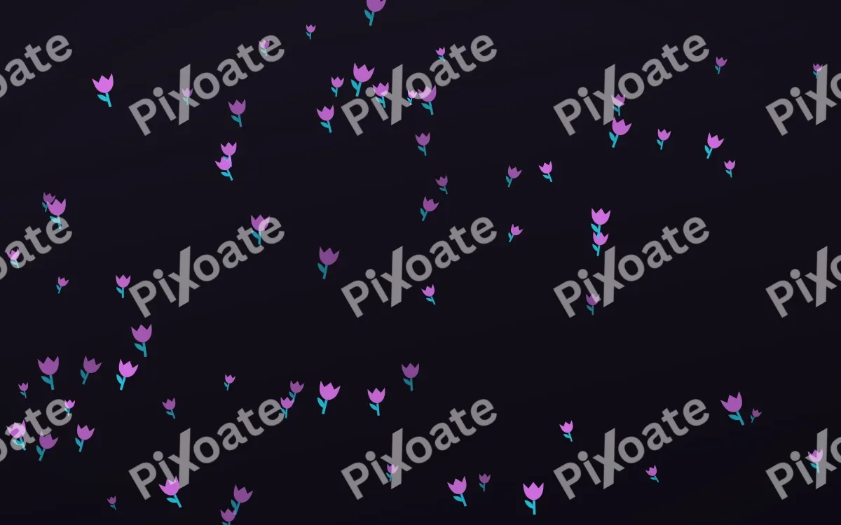 Neon Noir Tulips — dark purple, teal and black floral background