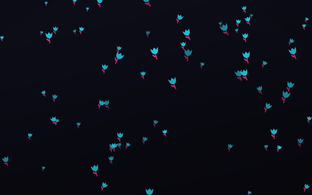 Neonline Tulips — dark teal, pink and black floral background