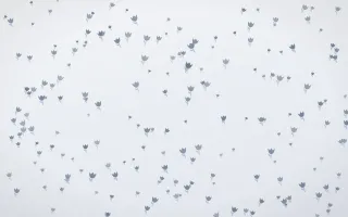 Slate Mist Tulips Dense III — light blue and white floral background, variation III