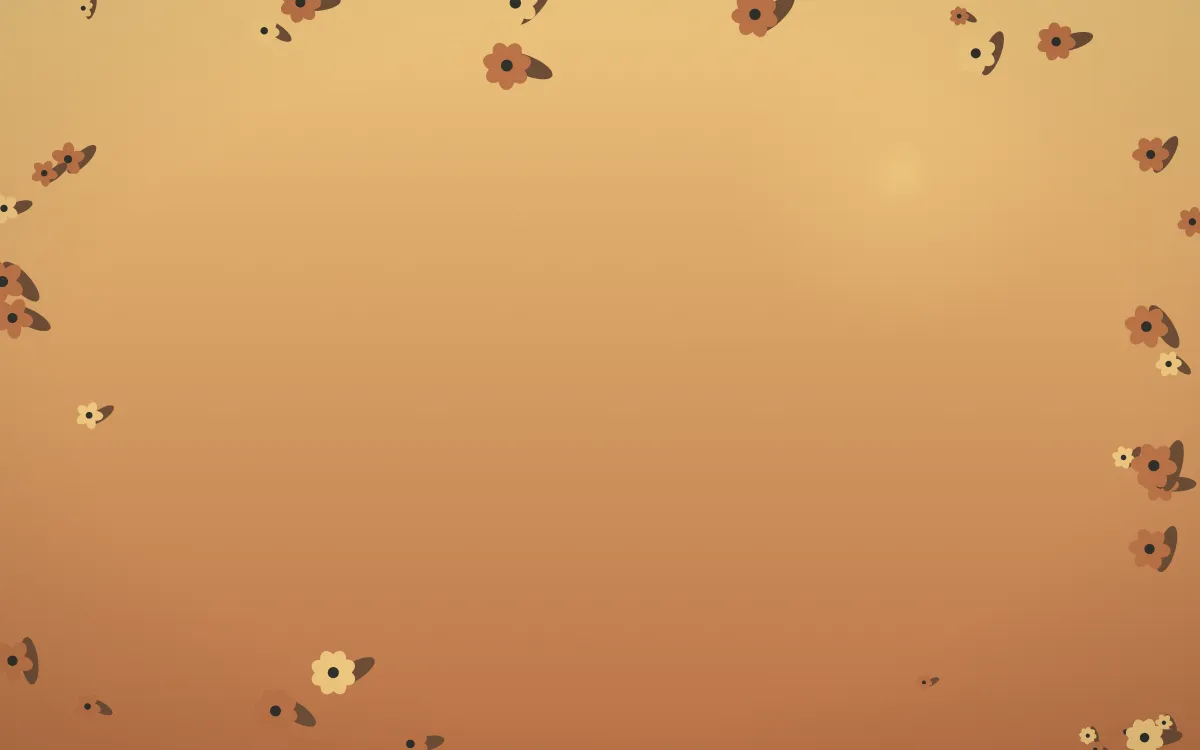 Autumn Glow Flower Border — colourful orange, brown and grey flower border background
