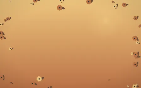 Autumn Glow Flower Border — colourful orange, brown and grey flower border background